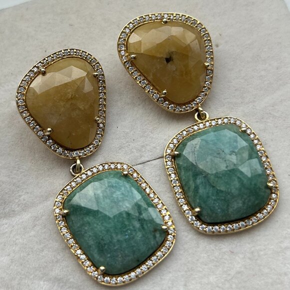 Sliced Sapphires Drop Earrings by Susan Hanover - Picture 2 of 13